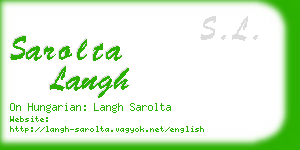 sarolta langh business card